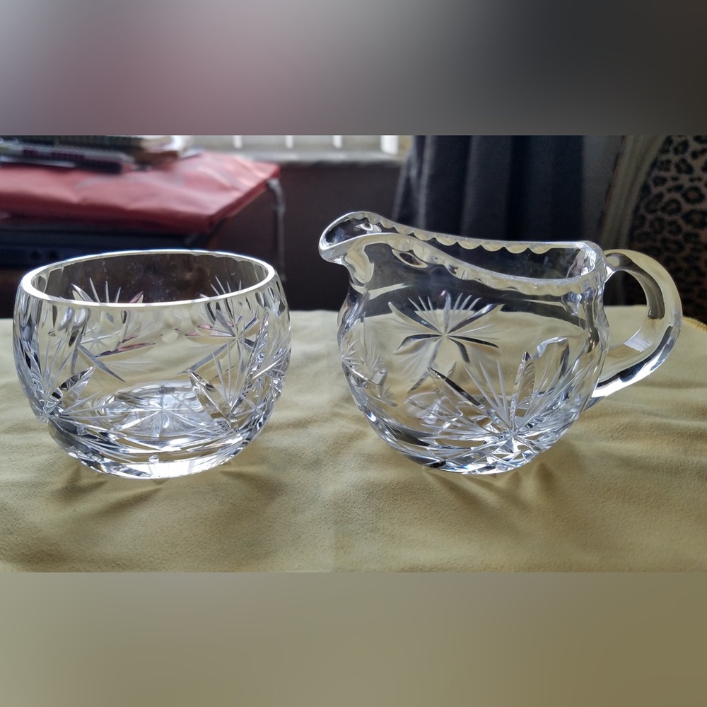 Vintage Waterford Crystal - Sugar Bowl & Creamer - Kerry Pattern Coffee Service.
